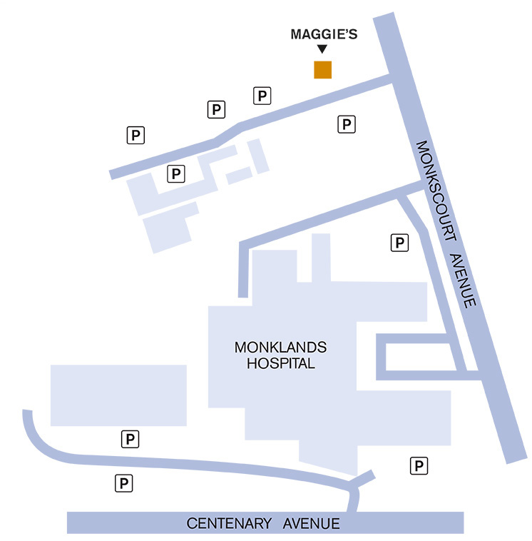 Map showing location of Maggies Centre